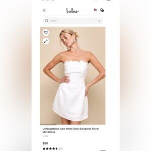 LULUS WHITE MINI STRAPLESS DRESS